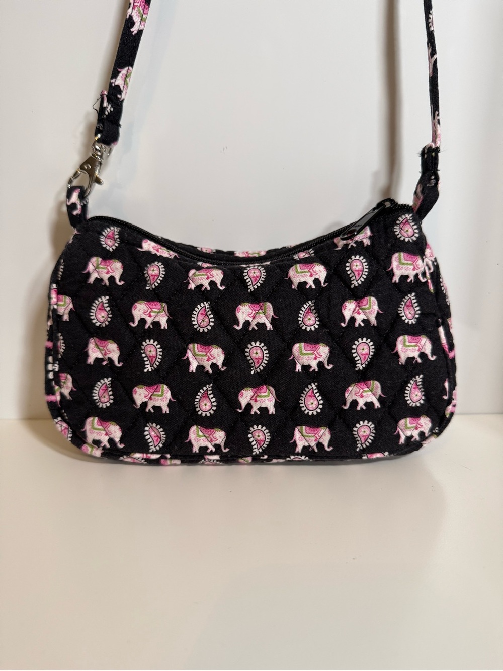 Vera Bradley Pink Elephant Mini Shoulder Bag – Retired Print